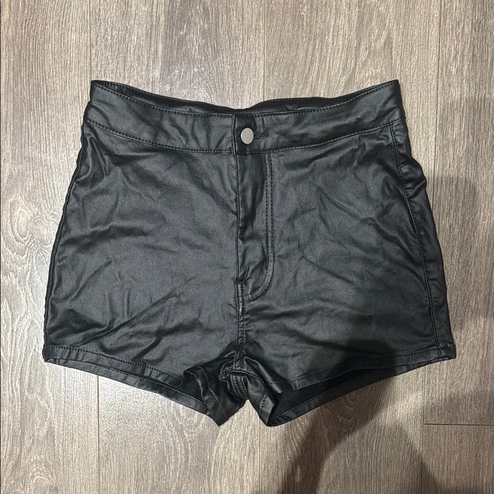 SHEIN high waisted leather shorts size large
